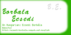 borbala ecsedi business card