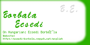 borbala ecsedi business card